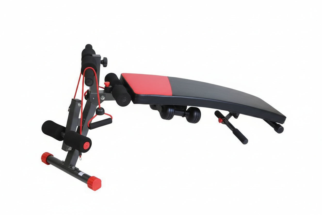 PANCA ADDOMINALI AB SIT up BENCH REGOLABILE PALESTRA ELASTICI MULTIPOSIZIONE