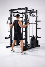 VÆLION Power Cage Multifunzionale 1000 LBS Certificata CE/USA - Stazione Completa Smith Machine + Carrucole + Butterfly | Made in Italy - THERMOLUX  