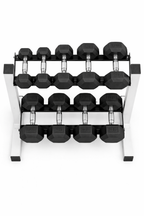 VÆLION® Set Manubri Esagonali 68kg con Rack 2 Livelli - 5 Coppie Professionali - THERMOLUX  