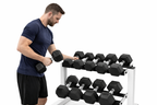VÆLION® Set Manubri Esagonali 68kg con Rack 2 Livelli - 5 Coppie Professionali - THERMOLUX  