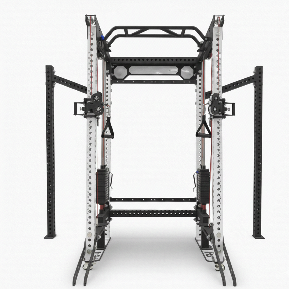 VÆLION® Smith Machine Plegable de Pared con Pila de Pesas - Rack Multifunzione Professionale - THERMOLUX  
