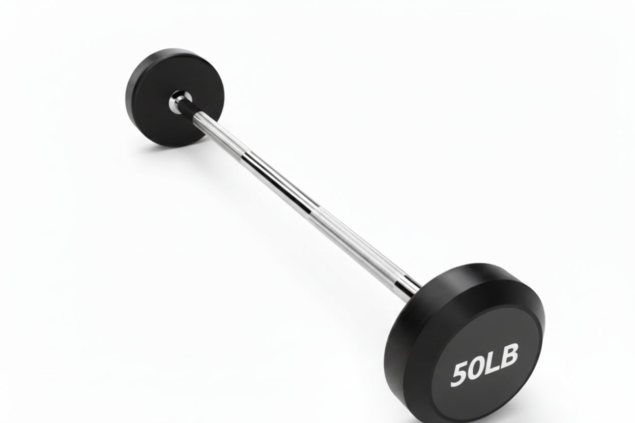 VÆLION® Bilanciere Fisso Pre-Caricato 23kg - Barra Dritta Acciaio con Pesi Gommati - THERMOLUX  