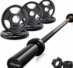 VÆLION® Set Bilanciere Olimpico con Dischi 25-125kg - Barra 120cm/180cm Attrezzatura Sollevamento Pesi - THERMOLUX  