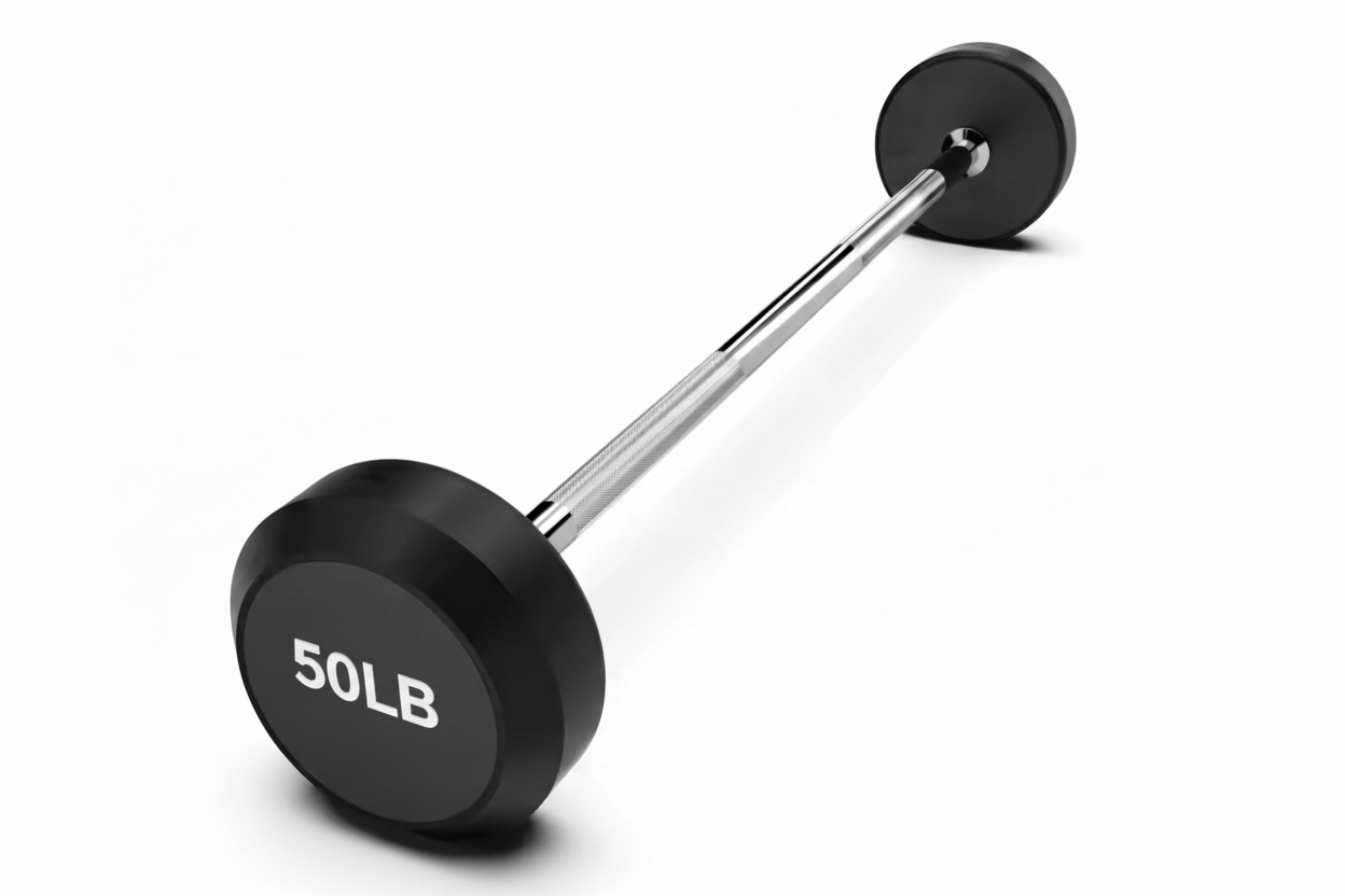 VÆLION® Bilanciere Fisso Pre-Caricato 23kg - Barra Dritta Acciaio con Pesi Gommati - THERMOLUX  