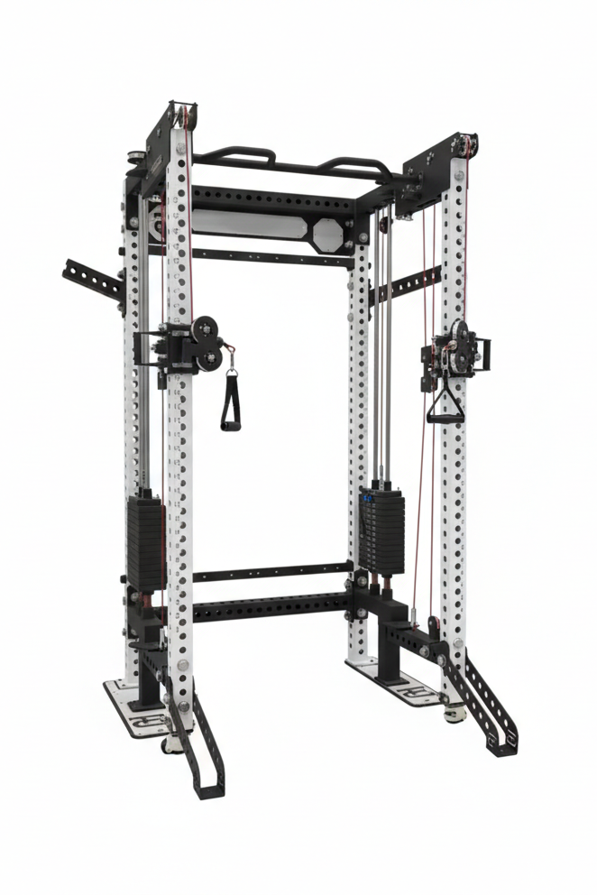 VÆLION® Smith Machine Plegable de Pared con Pila de Pesas - Rack Multifunzione Professionale - THERMOLUX  
