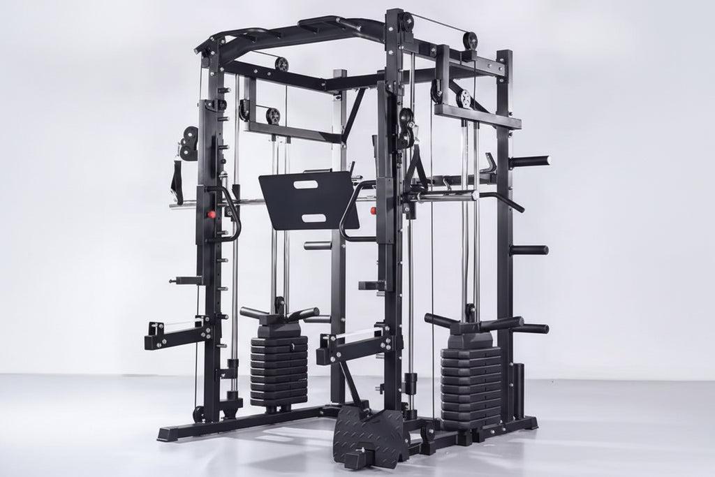 VÆLION Power Cage Multifunzionale 1000 LBS Certificata CE/USA - Stazione Completa Smith Machine + Carrucole + Butterfly | Made in Italy - THERMOLUX  