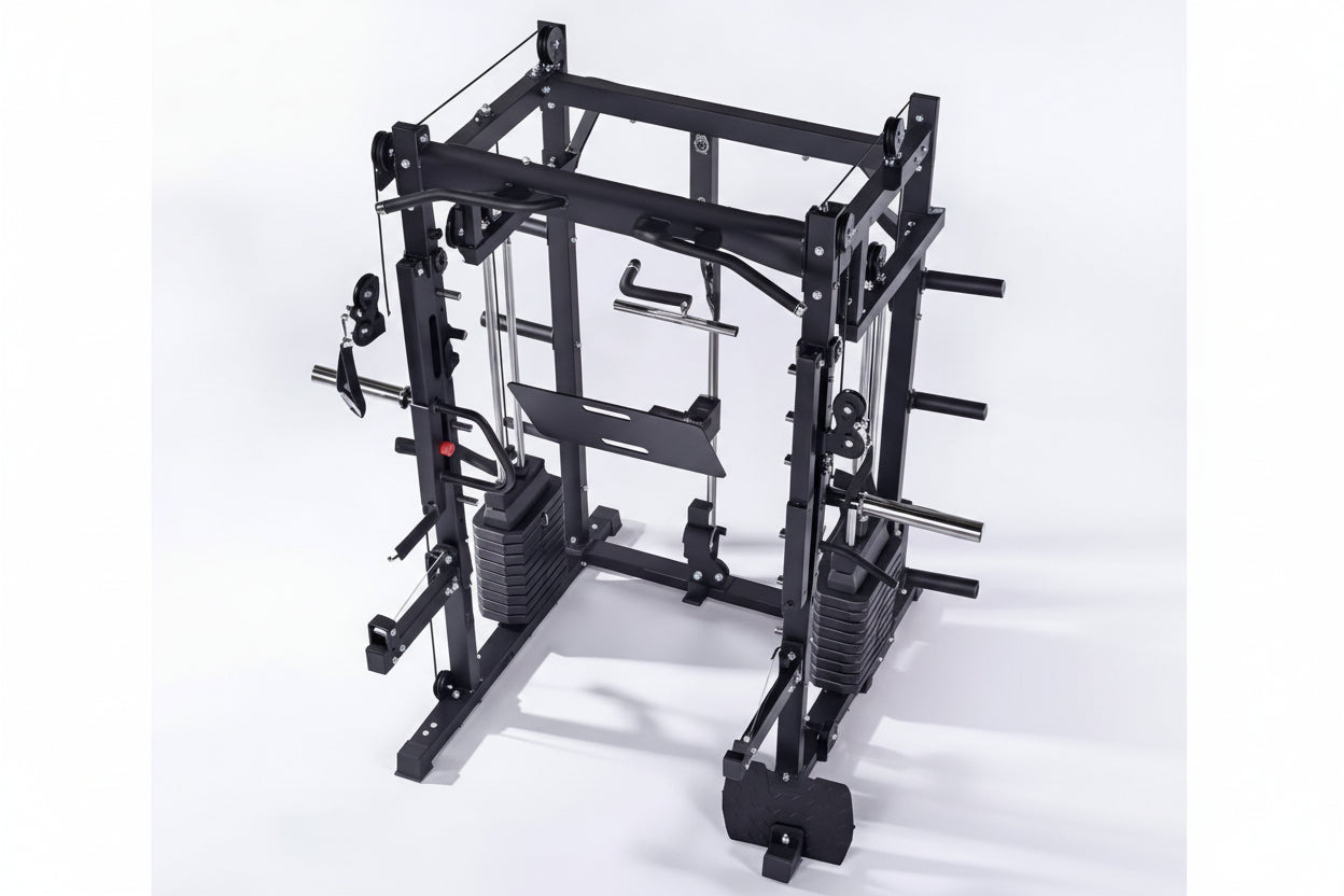 VÆLION Power Cage Multifunzionale 1000 LBS Certificata CE/USA - Stazione Completa Smith Machine + Carrucole + Butterfly | Made in Italy - THERMOLUX  