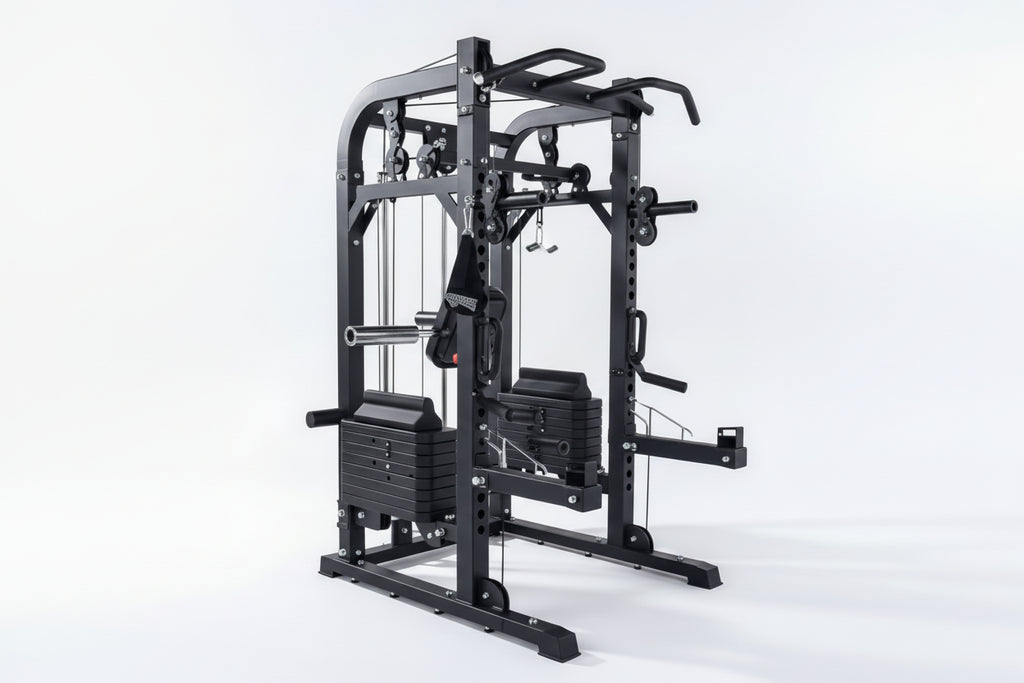 VÆLION Power Cage Multifunzionale 1000 LBS Certificata CE/USA - Stazione Completa Smith Machine + Carrucole + Butterfly | Made in Italy - THERMOLUX  