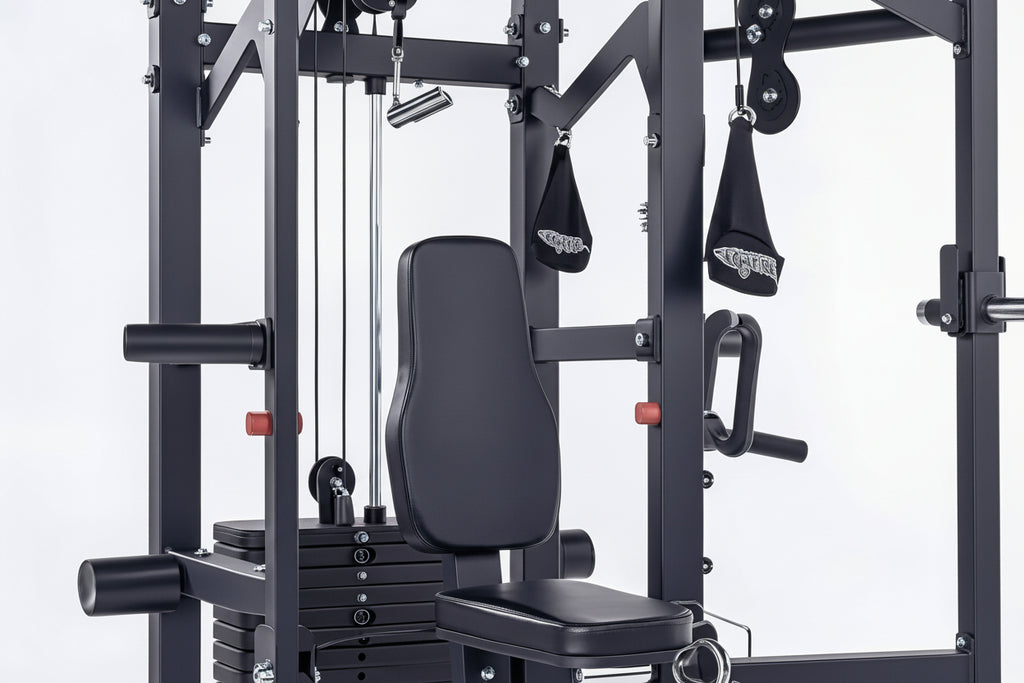 VÆLION Power Cage Multifunzionale 1000 LBS Certificata CE/USA - Stazione Completa Smith Machine + Carrucole + Butterfly | Made in Italy - THERMOLUX  