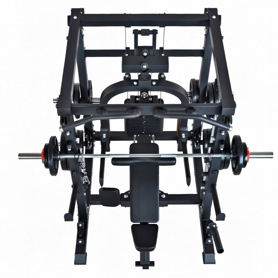 VÆLION Smith Machine Professionale Multifunzione 900 KG Certificata CE/ISO - Stazione Completa Power Rack + Carrucole | Made in Italy - THERMOLUX  