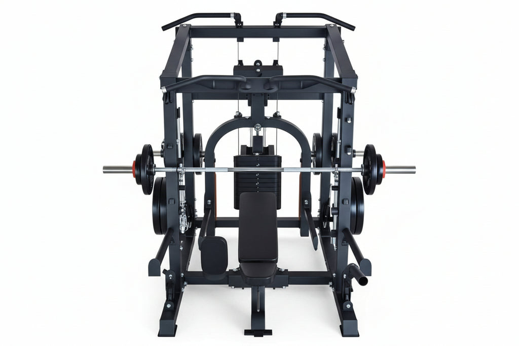 VÆLION Smith Machine Professionale Multifunzione 900 KG Certificata CE/ISO - Stazione Completa Power Rack + Carrucole | Made in Italy - THERMOLUX  