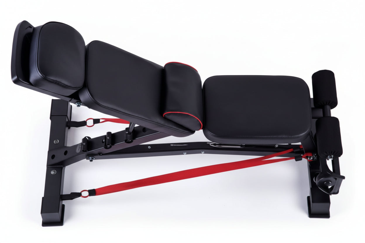 VÆLION Panca Pesi Professionale Regolabile con Estensione Gambe Certificata CE/USA - Multifunzione per Allenamento Completo | Made in Italy - THERMOLUX  