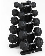 VÆLION® Set Manubri Esagonali Premium 68-181kg con Rack - Rivestimento Gomma Professionale - THERMOLUX  